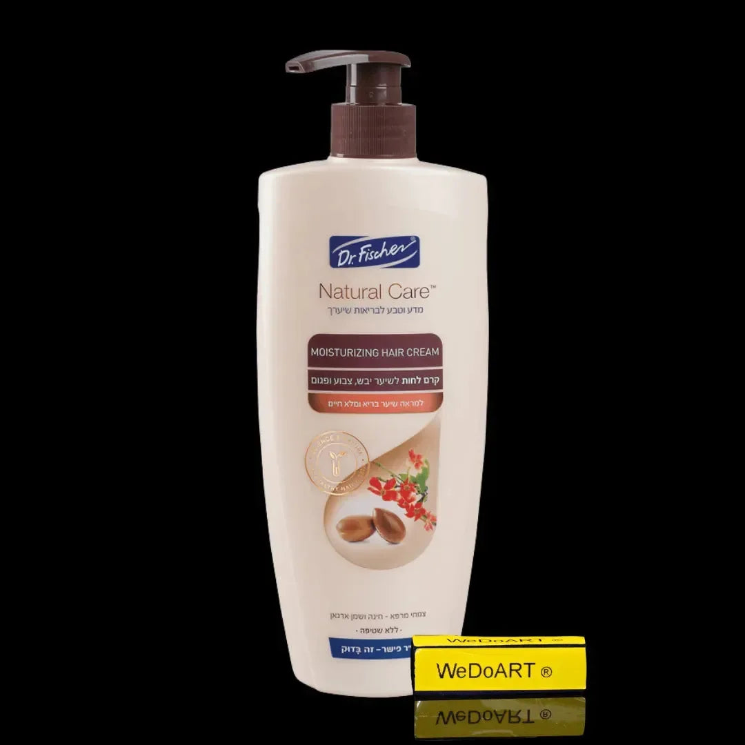 Dr. Fischer Natural Care moisturizing hair cream with henna and argan oil in a 400 ml pump bottle