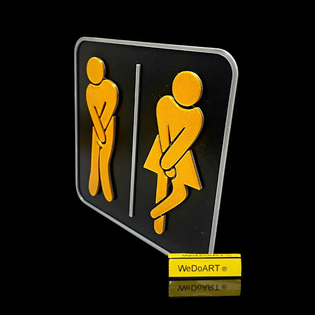 Funny Toilet restroom Sign 3D print 10 X10 cm WEDOART-IL