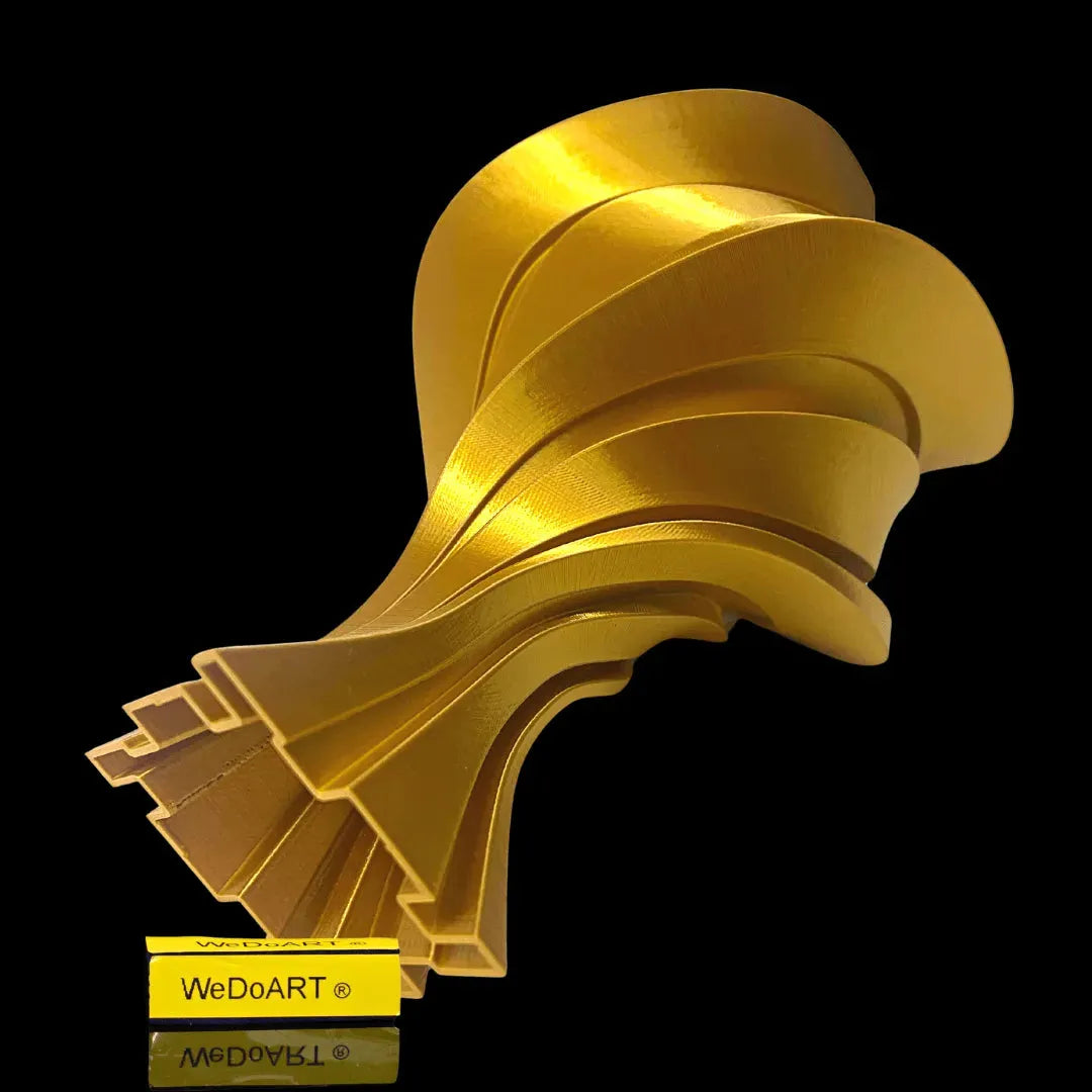 Gold Spiral Vase 3d print 17 cm tall WEDOART-IL