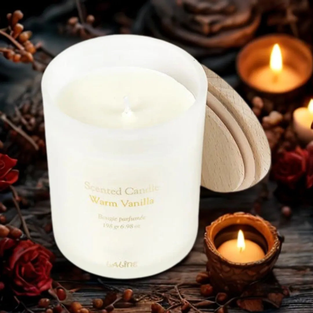 LALINE- scented Candle WARM VANILLA scent 198 gram LALINE