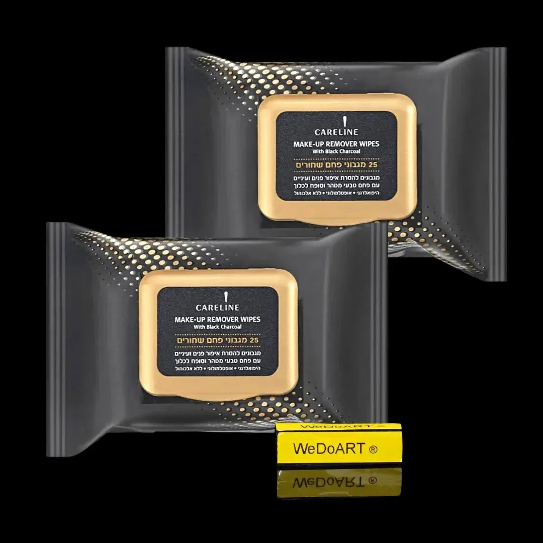 2 packs Make-up Remover Wipes with Black Charcoal 2x25 wipes Careline