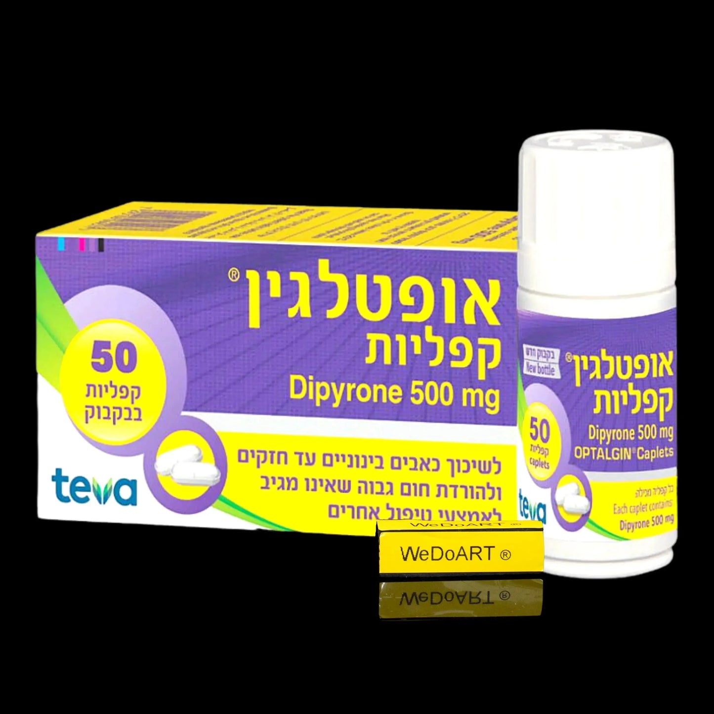 OPTALGIN DIPYRONE 50 Caplets 500mg Teva