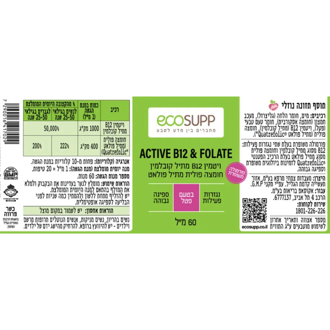 ecosupp  ACTIVE B12 & FOLATE 60 ml