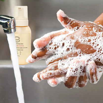 LALINE Vanilla Pink Pepper Body and Hand Mousse Soap 300 ml LALINE