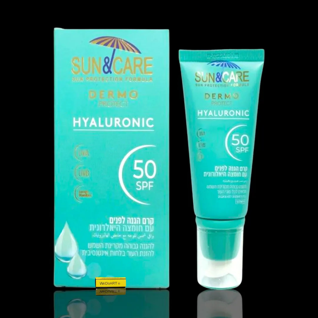 SUN &amp; CARE Dermo Protect - Crème solaire visage SPF50 à l'acide hyaluronique 60 ml