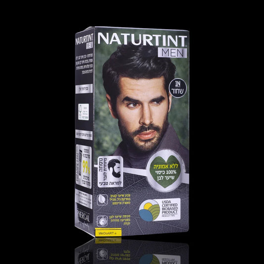 Naturtint 1N Black Permanent Hair Color Gel for Men – 150ml Kit with Maca & Ginseng - WEDOART-IL