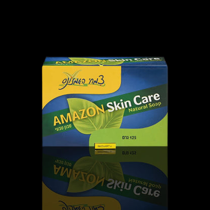 Alchymist Amazon skin care soap, 125 g natural bar box on a dark WEDOART-IL background