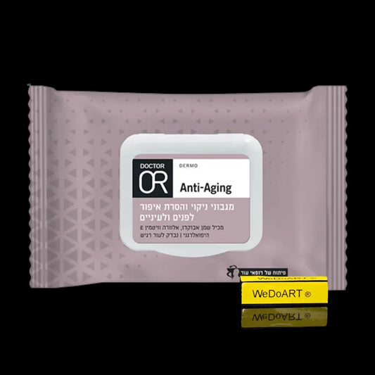 Anti-Aging Cleansing and Makeup Removal Wipes, 24-unit pack, front view.