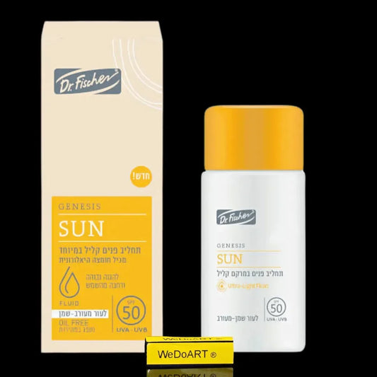 Front view of GENESIS SUN face sunscreen SPF50 for combination-oily skin, 50 ml, by Dr. Fischer