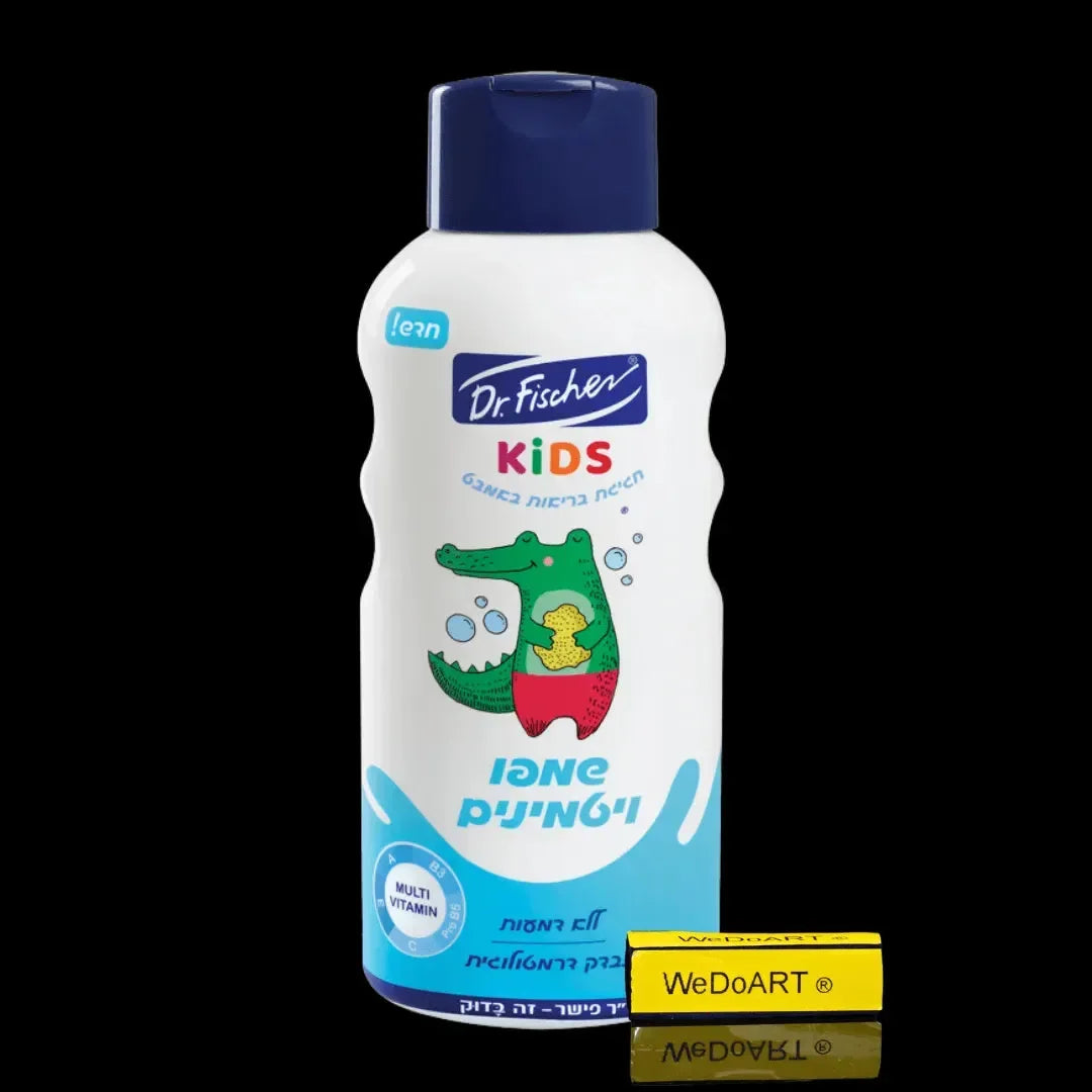 Dr. Fischer KIDS shampoo with vitamins, 750 ml bottle, front view.