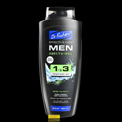 Dr. Fischer Effective Care MEN 3 in 1 shampoo and shower gel, 700 ml bottle, front view