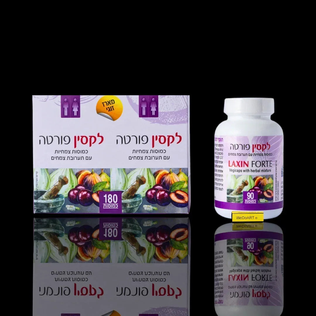 Dr. Kim Natural Laxin Forte 180-capsule double pack box next to one of its two included 90-capsule bottles