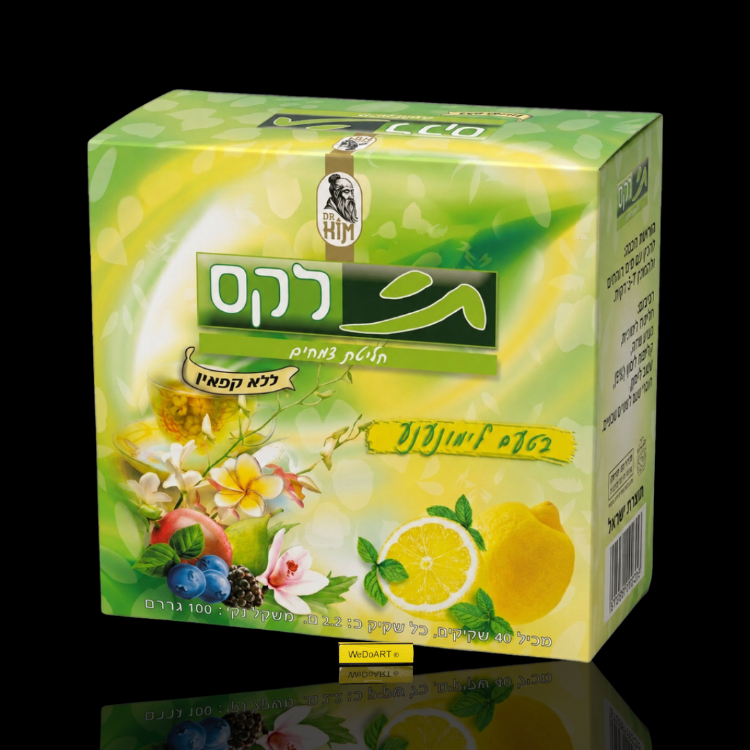 Dr. Kim Natural Tealax lemon-mint herbal infusion box, 40 tea bags, caffeine-free