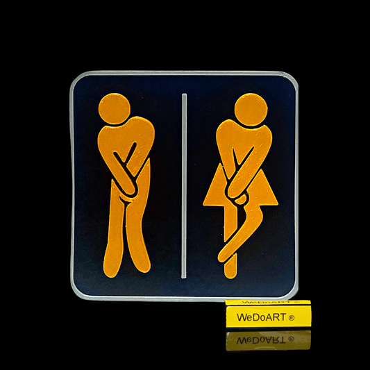Funny Toilet restroom Sign 3D print 10 X10 cm - WEDOART-IL