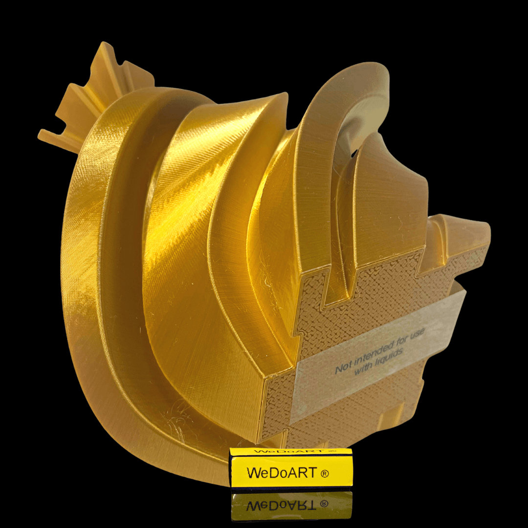 Gold Spiral Vase 3d print 17 cm tall - WEDOART-IL