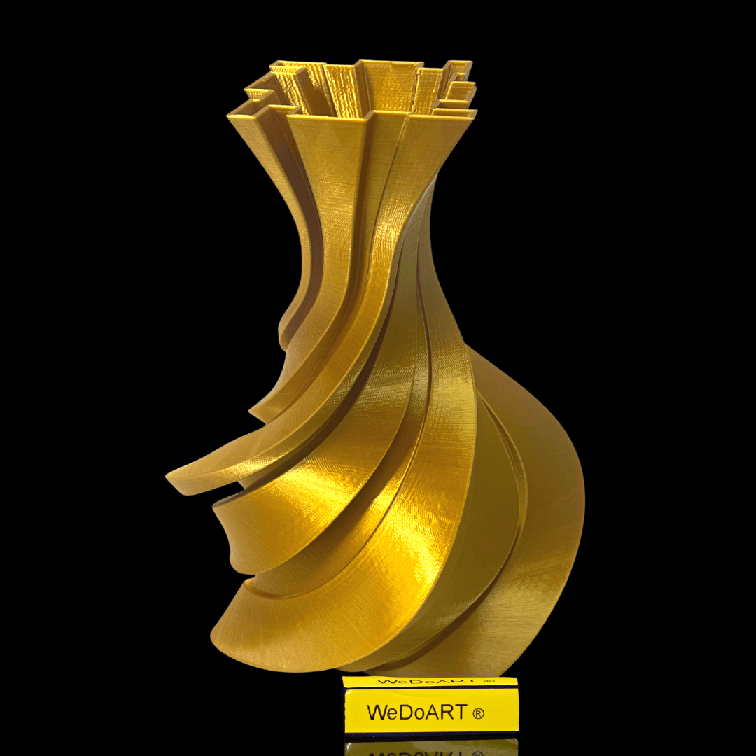 Gold Spiral Vase 3d print 17 cm tall - WEDOART-IL