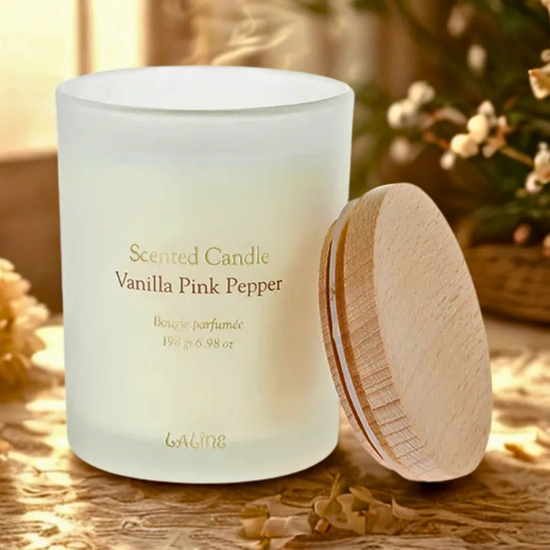 LALINE- scented Candle VANILLA PINK PEPPER scent 198 gram LALINE