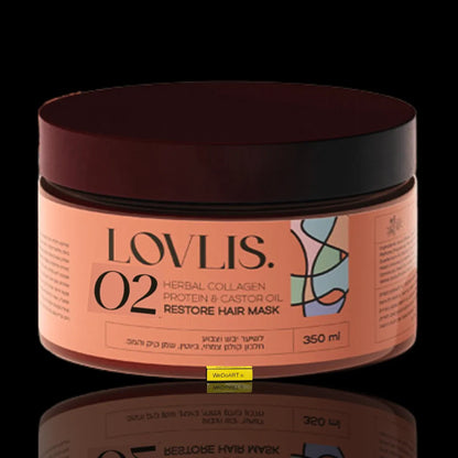 LOVLIS - 02 castor oil, collagen and biotin restorative hair mask LOVLIS