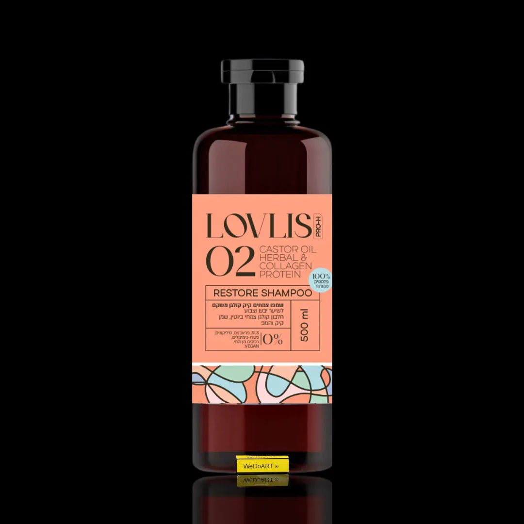 LOVLIS - Restore 02 Herbal Shampoo with Castor Oil, Collagen and Biotin 500 ml LOVLIS