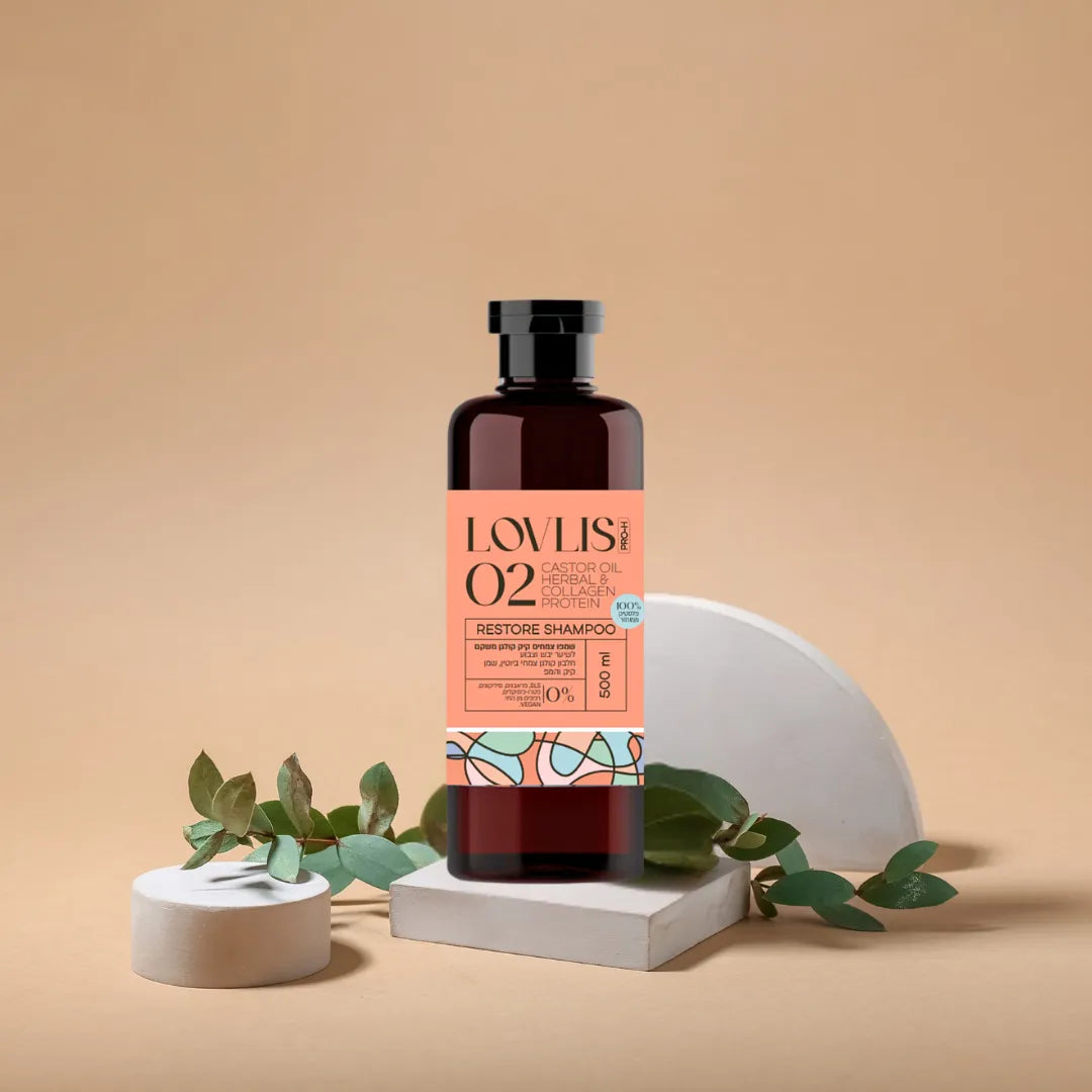 LOVLIS - Restore 02 Herbal Shampoo with Castor Oil, Collagen and Biotin 500 ml LOVLIS