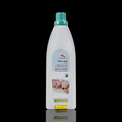 Mommy Care Eco-Friendly Fabric Softener 1 liter bottle with a teal cap and a sleeping baby on the label