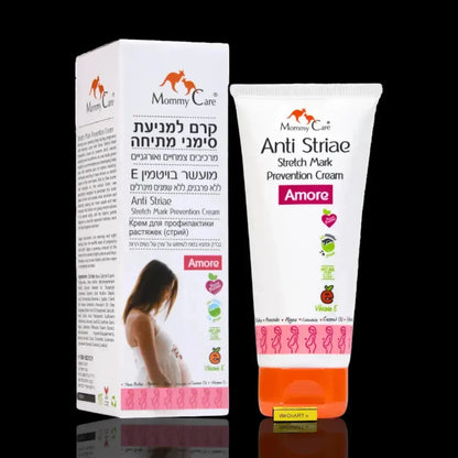 Mommy Care Anti Striae Stretch Mark Cream 200 ml white tube with orange cap and box