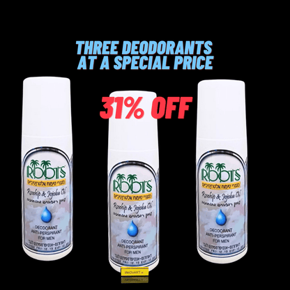 Roots - Alcohol-free antiperspirant deodorant for men, forest fragrance for sensitive skin 3x 100 ml - WEDOART-IL