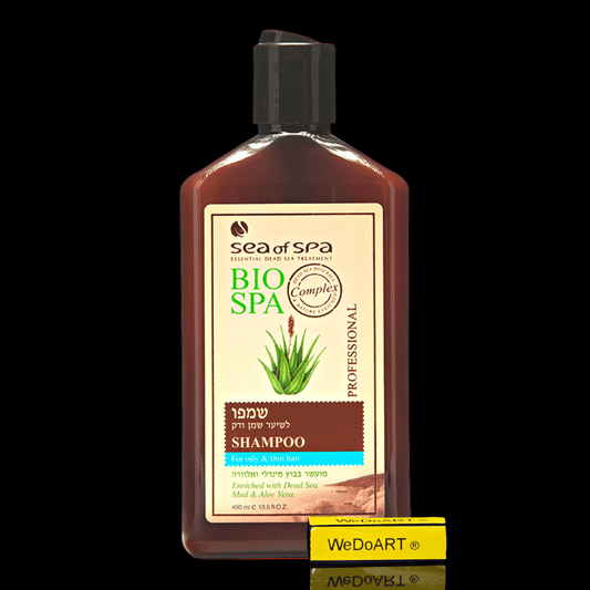 Shampoo For oily & thin hair with dead sea mud and & aloe vera 400 ml - WEDOART-IL