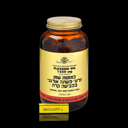 Solgar - flaxseed oil 1250 mg cold pressed 100 capsules - WEDOART-IL