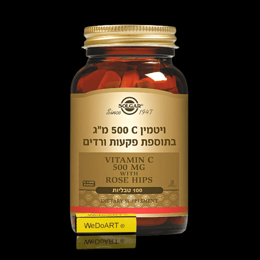 Solgar - Vitamin C 500 mg with Rose Hips 100 tablets - WEDOART-IL