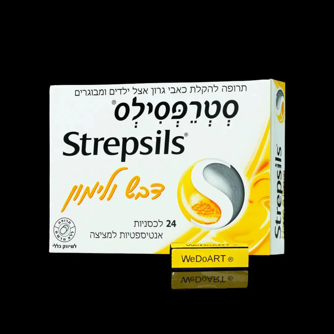 Strepsils - antiseptic lozenges for sucking with honey lemon flavor 24 lozenges - WEDOART-IL