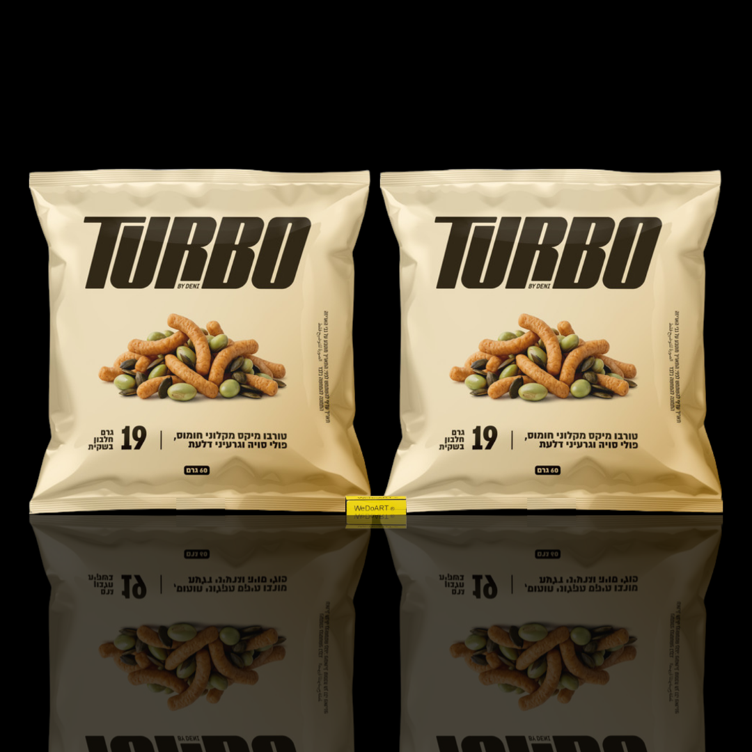 TURBO 19 g protein mix bundle of 2 packs, edamame, pumpkin seeds and chickpea sticks, WEDOART-IL reflection