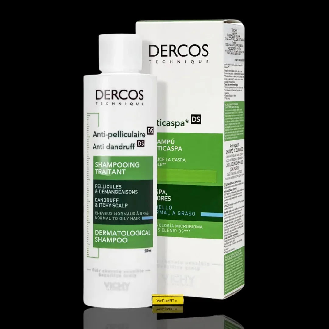 VICHY DERCOS anti dandruff shampoo for normal to oily hair, 200 ml bottle front view