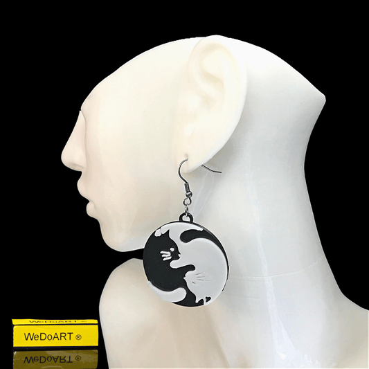 3D printed 2cats earrings - WEDOART-IL
