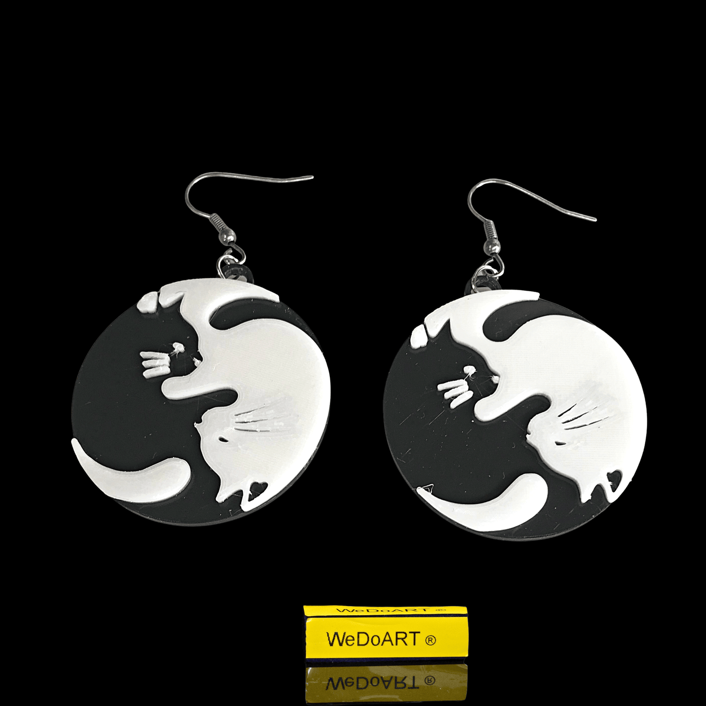 3D printed 2cats earrings - WEDOART-IL