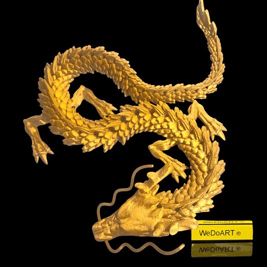 Articulated Golden Dragon 3d print 24" - 61 cm - WEDOART-IL