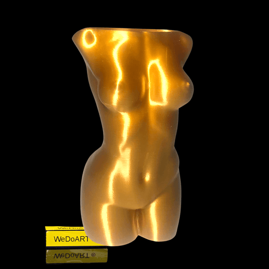 feminine Golden vase 3d print 11.5 cm / 4.5" tall - WEDOART-IL