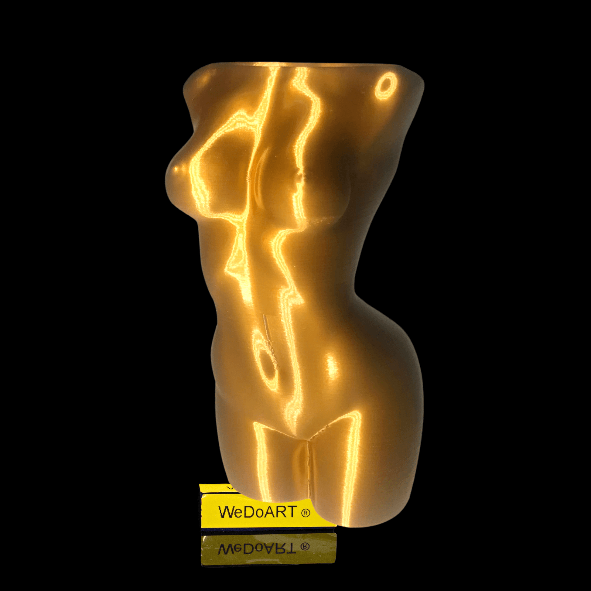 feminine Golden vase 3d print 11.5 cm / 4.5" tall - WEDOART-IL