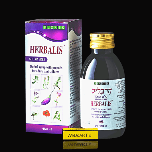 HERBALIS herbal syrup with propolis for adults & children - No sugar 150 ml - WEDOART-IL