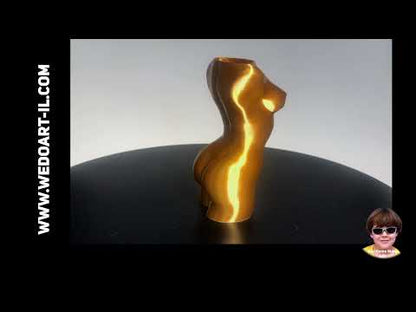 vase doré féminin impression 3D 11,5 cm / 4,5" de haut