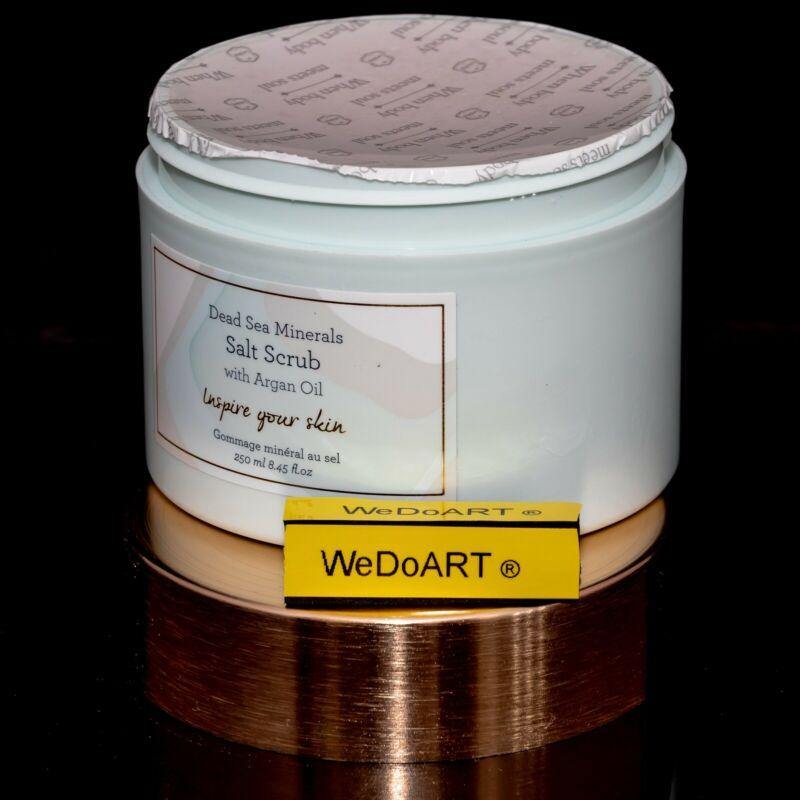 Laline Dead Sea Mineral Salt Scrub with Argan Oil 250 ml 8.45Fl.oz - WEDOART-IL