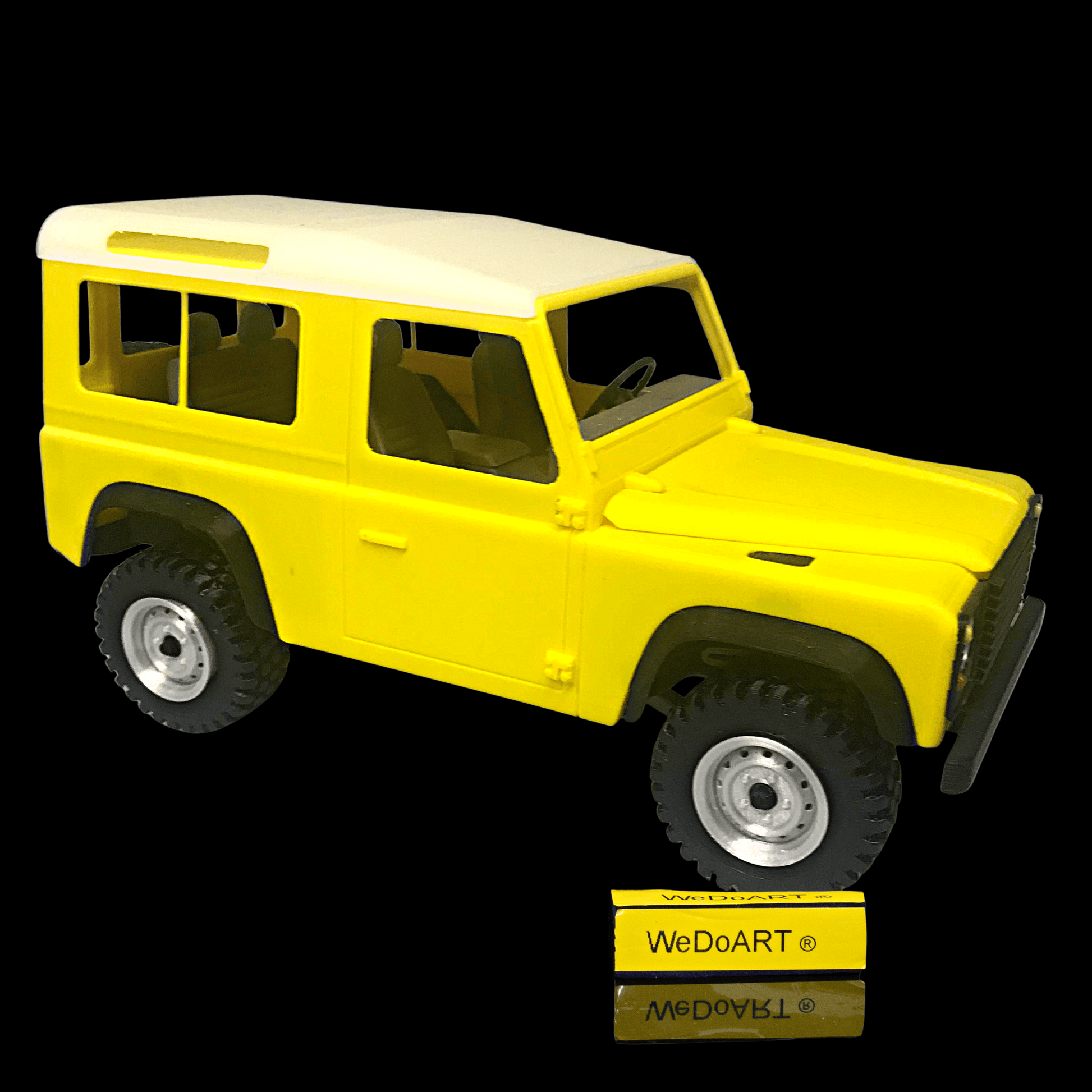 Land Rover Defender 90 Yellow with white rooftop 3D Model - WEDOART-IL