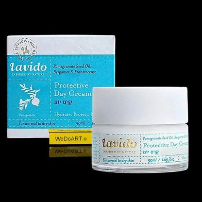 LAVIDO day cream SPF 15 with pomegranate seed oil, bergamot, and frankincense, 50 ml, main product photo