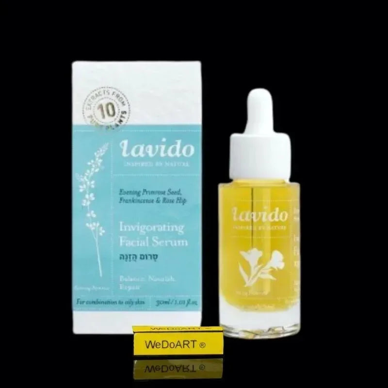 LAVIDO Invigorating Facial Serum 30 ml, front view of the bottle