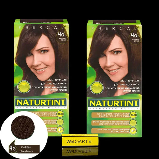 Naturtint Permanent Hair Color 4G Golden Chestnut permanent gel hair color, 2-Pack, 165 ml