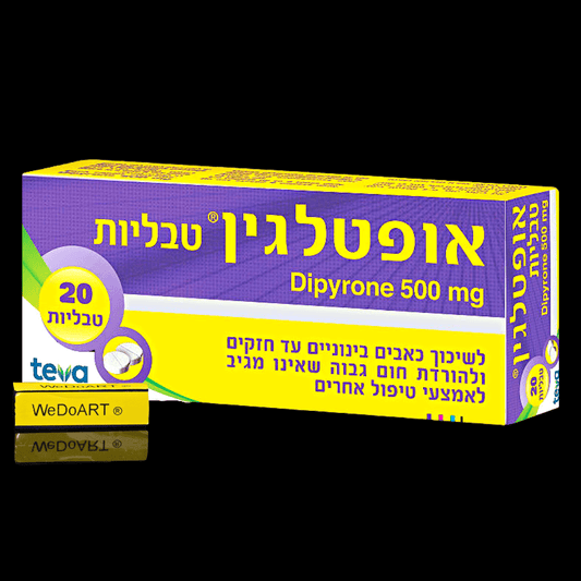 OPTALGIN DIPYRONE Painkiller 500 mg 20 tablets - WEDOART-IL
