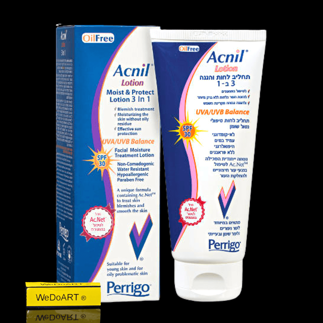 PERRIGO - Acnil Oil -free therapeutic moisturizing lotion for acne treatment 100 ml - WEDOART-IL