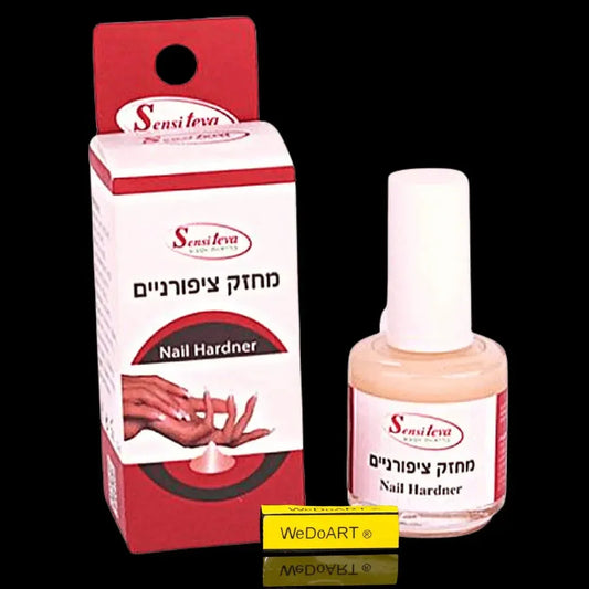 Sensiteva Nail Hardener 17 ml glass bottle with white cap beside its red and white box