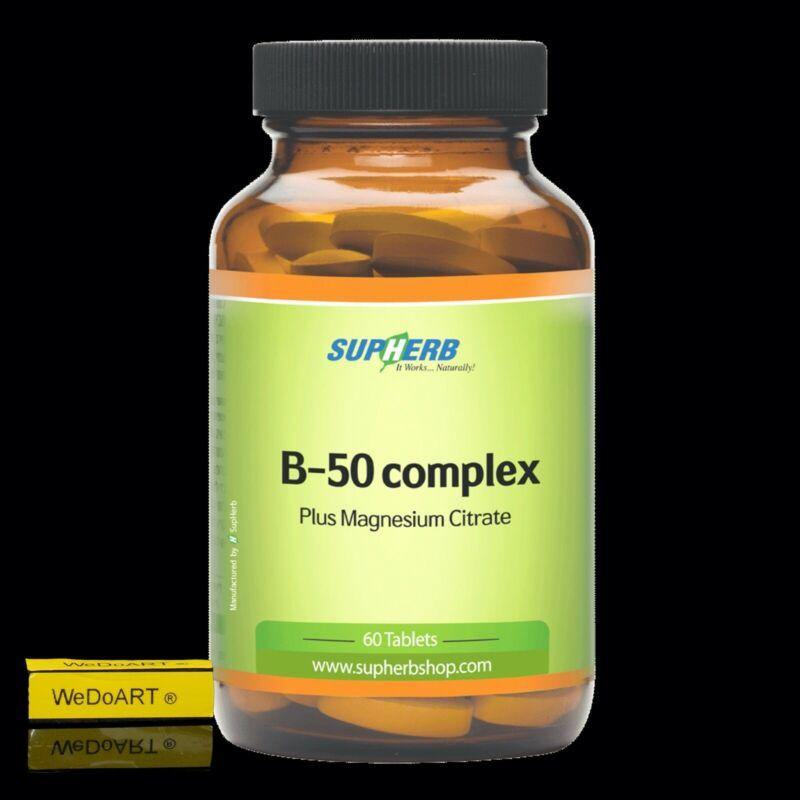 SUPHERB B-50 Complex | 60 Tablets | With magnesium Citrate - WEDOART-IL