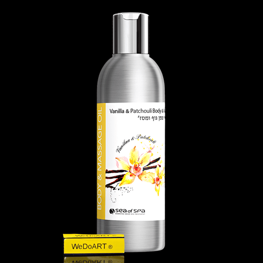 Vanilla & Patchouli Body & Massage Oil – 180 ml - WEDOART-IL